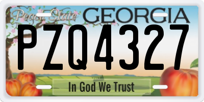 GA license plate PZQ4327