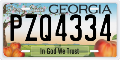 GA license plate PZQ4334