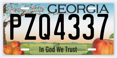 GA license plate PZQ4337
