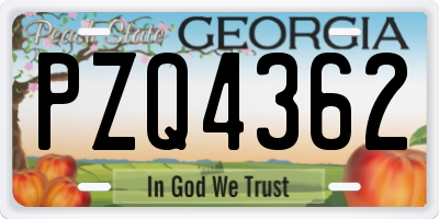GA license plate PZQ4362
