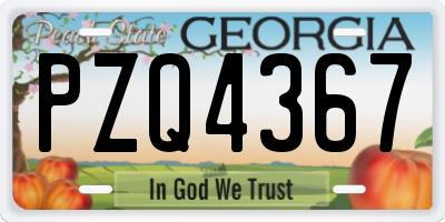 GA license plate PZQ4367