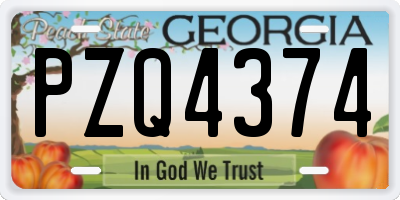GA license plate PZQ4374