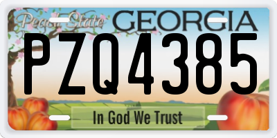 GA license plate PZQ4385