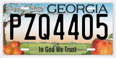 GA license plate PZQ4405