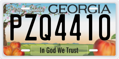 GA license plate PZQ4410