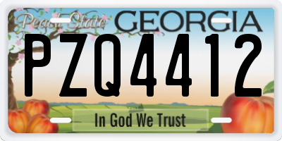 GA license plate PZQ4412