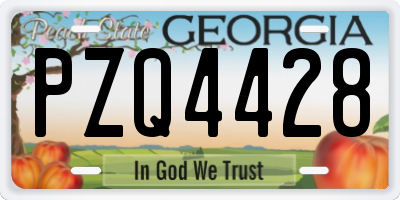 GA license plate PZQ4428