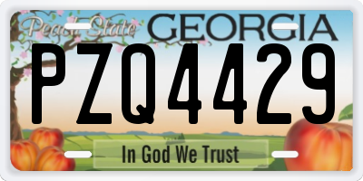 GA license plate PZQ4429