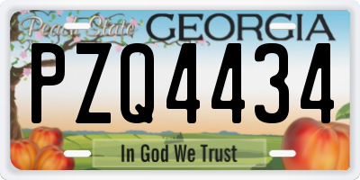 GA license plate PZQ4434