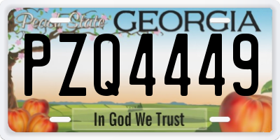 GA license plate PZQ4449
