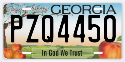 GA license plate PZQ4450