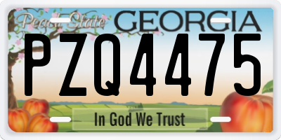 GA license plate PZQ4475