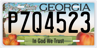 GA license plate PZQ4523