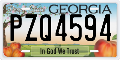 GA license plate PZQ4594