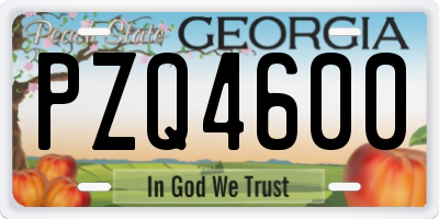 GA license plate PZQ4600