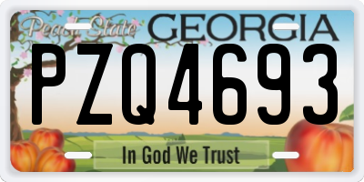 GA license plate PZQ4693