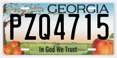 GA license plate PZQ4715