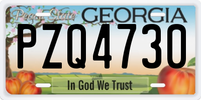 GA license plate PZQ4730