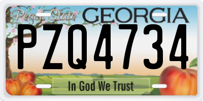 GA license plate PZQ4734