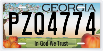 GA license plate PZQ4774