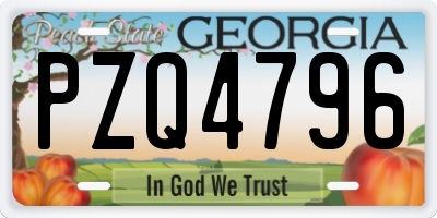 GA license plate PZQ4796