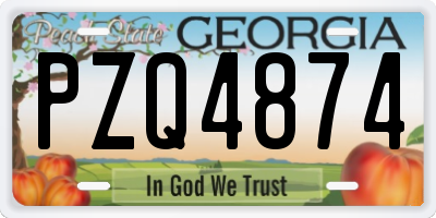 GA license plate PZQ4874