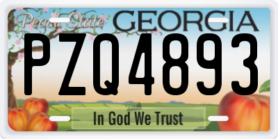 GA license plate PZQ4893
