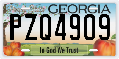 GA license plate PZQ4909