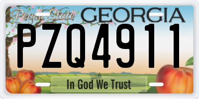 GA license plate PZQ4911