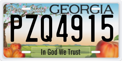 GA license plate PZQ4915