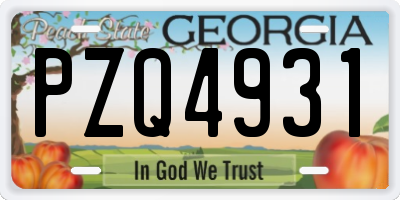 GA license plate PZQ4931