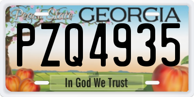 GA license plate PZQ4935
