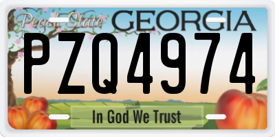 GA license plate PZQ4974