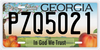 GA license plate PZQ5021