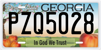 GA license plate PZQ5028