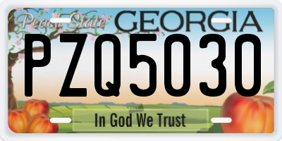 GA license plate PZQ5030
