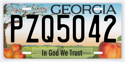 GA license plate PZQ5042