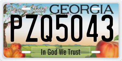 GA license plate PZQ5043