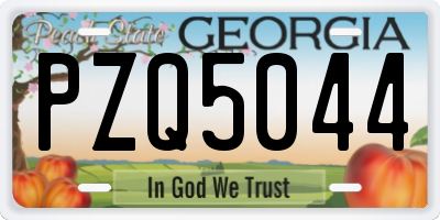 GA license plate PZQ5044