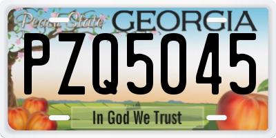 GA license plate PZQ5045