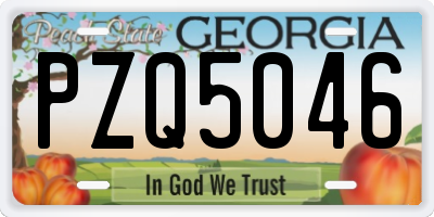 GA license plate PZQ5046