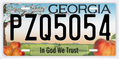 GA license plate PZQ5054
