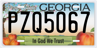GA license plate PZQ5067