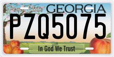 GA license plate PZQ5075