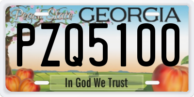 GA license plate PZQ5100