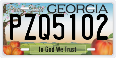 GA license plate PZQ5102