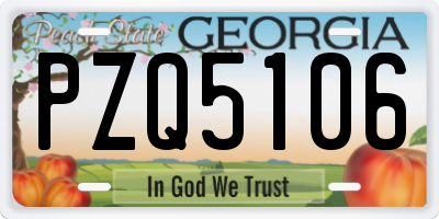 GA license plate PZQ5106