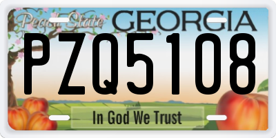 GA license plate PZQ5108