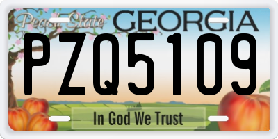 GA license plate PZQ5109