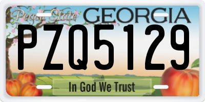 GA license plate PZQ5129